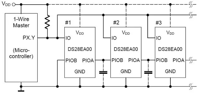 Подключение интерфейса 1 wire DS28EA00 - температурный датчик с интерфейсом 1-Wire от Maxim