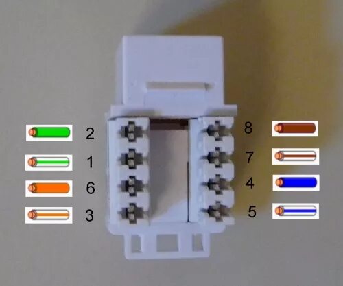 Подключение интернет розетки cat 5e по цветам Data Wiring Cat6