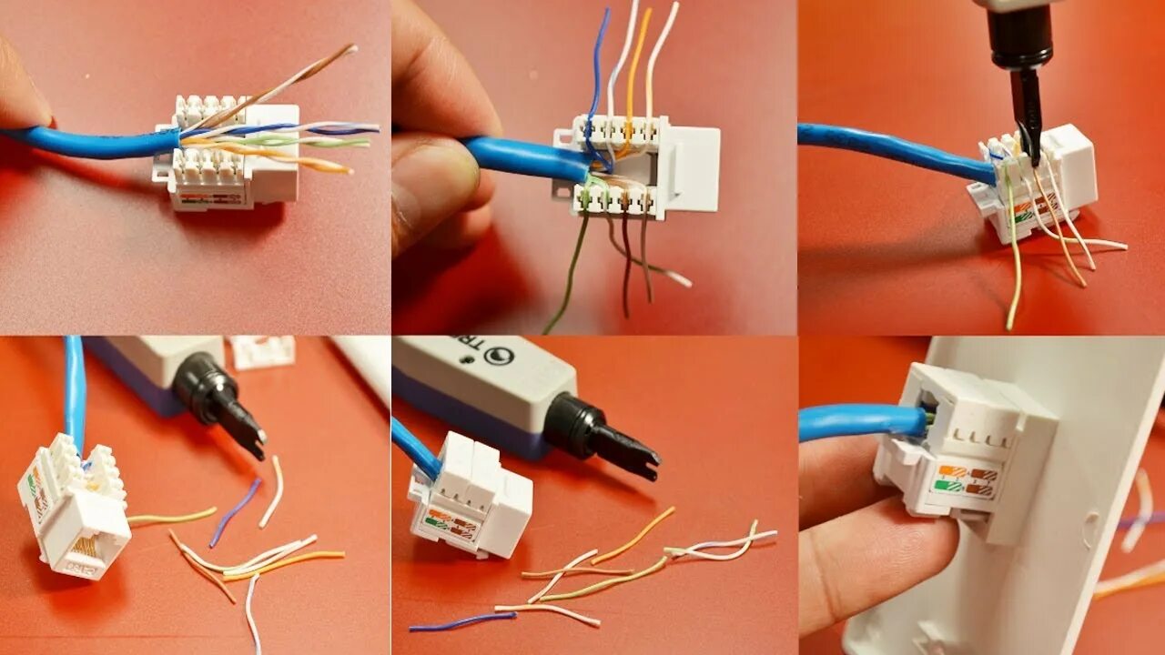 Подключение интернет розетки cat 5e по цветам Подключение розетки для интернета HeatProf.ru