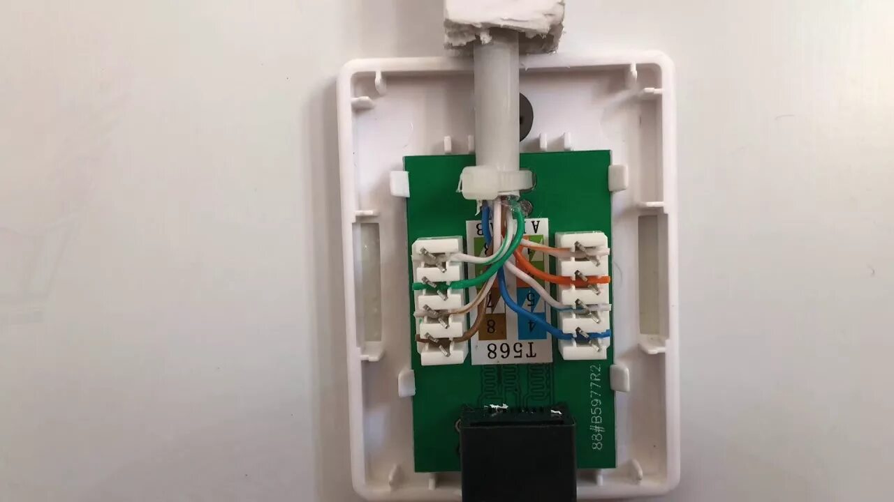 Подключение интернет розетки rj 45 Как обжать сетевую розетку - YouTube