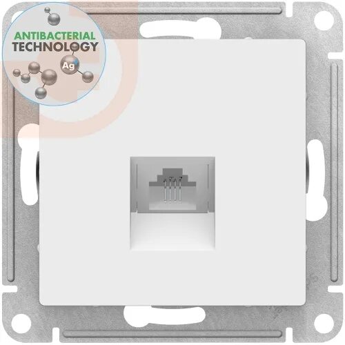 Подключение интернет розетки schneider atlas design Механизм одинарной телефонной розетки, RJ-11, белый, Atlas Design, пр-во Schneid