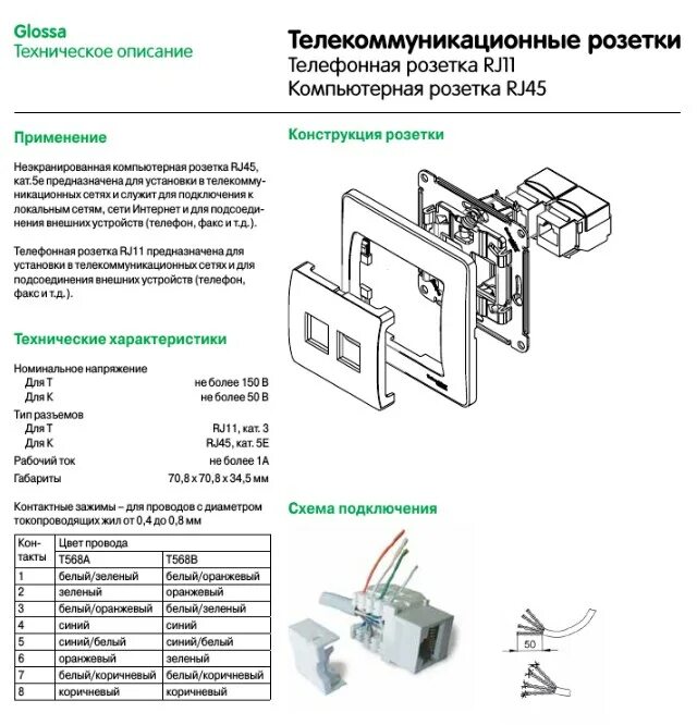 Подключение интернет розетки schneider electric Розетка телефонная RJ-11 В Рамку Одинарная Алюминий IP20 GLOSSA Schneider Electr