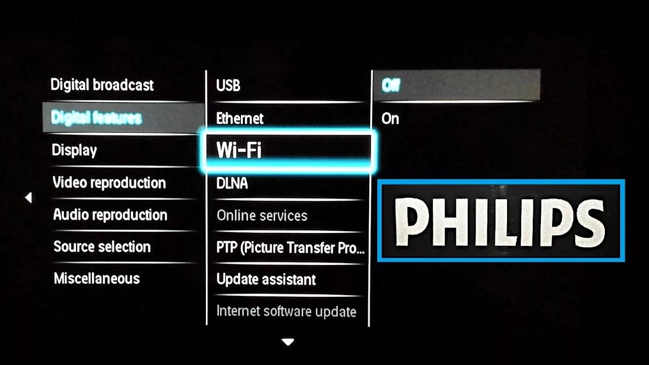 Подключение интернета к телевизору филипс How to Enable WiFi / DLNA / Ethernet / USB on Philips TV with Service Menu - You