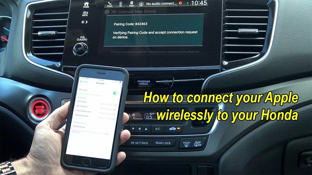 Подключение iphone к магнитоле How to Connect Your iPhone to Your Honda Via Bluetooth Smail Honda - YouTube