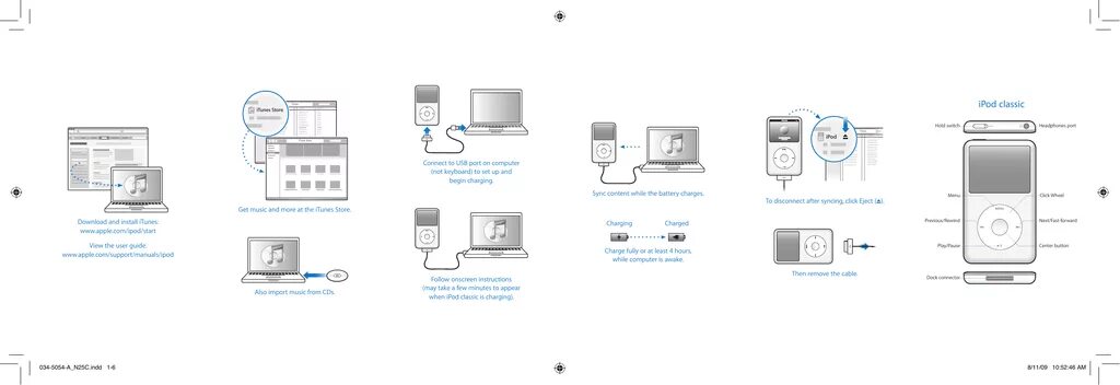 Подключение ipod к компьютеру Apple iPod Classic 160GB late 2009 User guide Manualzz