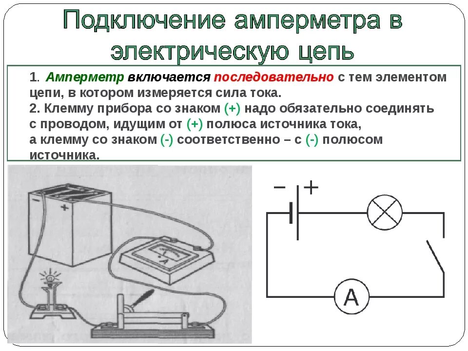 Подключение измерительных приборов к электрическим цепям Как подключать электрическую цепь