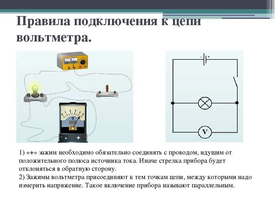 Подключение измерительных приборов к электрическим цепям