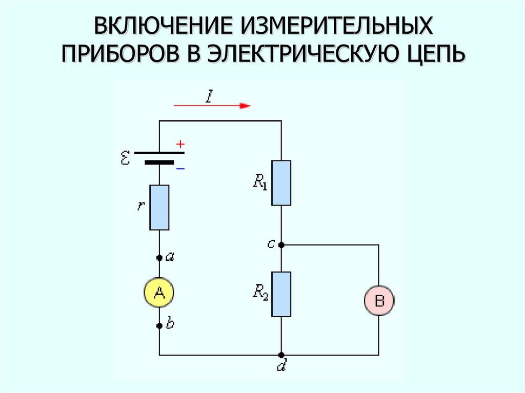 Подключение измерительных приборов к электрическим цепям Основные разделы общей физики - презентация онлайн