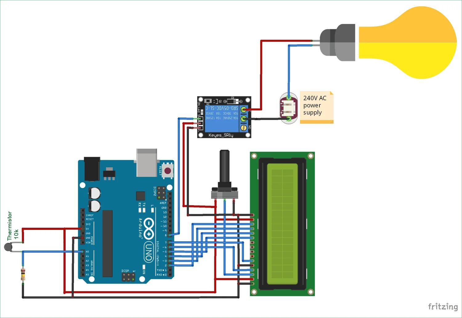 Подключение к arduino вентилятора c датчиком температуры Temperature Controlled AC Home Appliances using Arduino and Thermistor Programmi