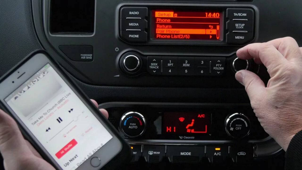 Подключение к автомагнитоле через блютуз How to stream audio from your mobile to the bluetooth system in a Kia Rio 1 4 3 