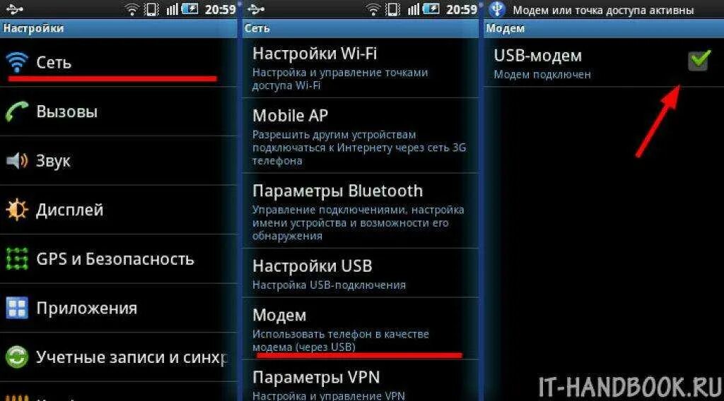 Подключение к интернету через телефон по usb Телефон как юсб модем