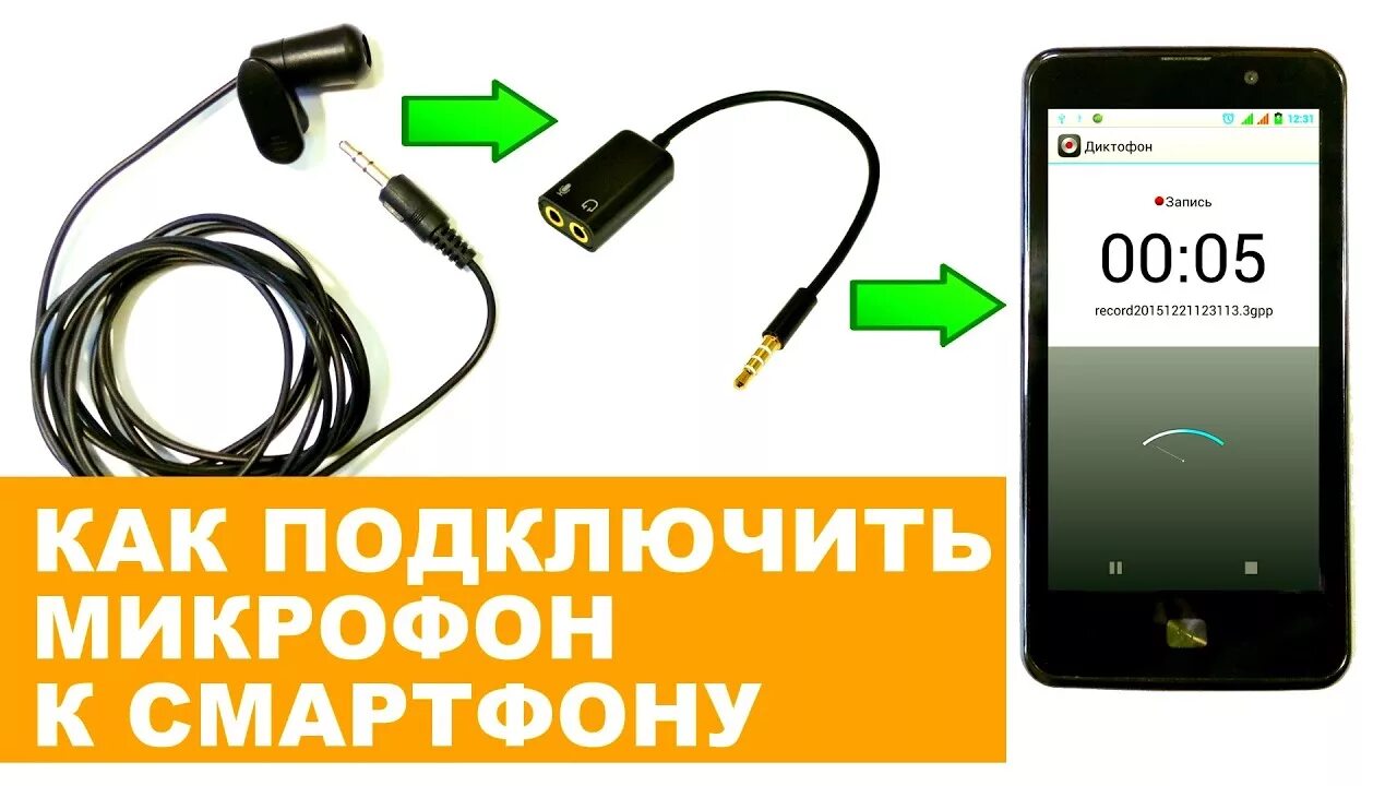 Подключение к микрофону другого телефона Как подключить микрофон к смартфону. Переходник из Китая. - YouTube