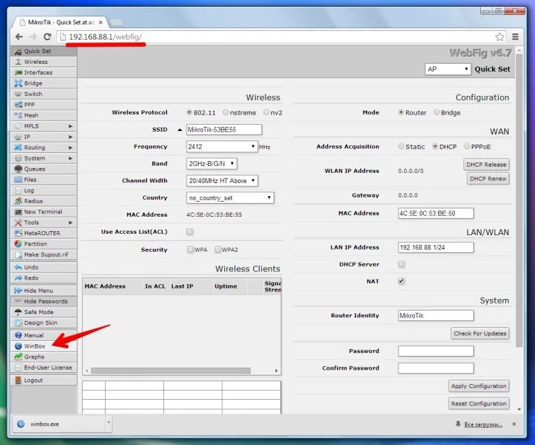 How to configure a MikroTik hAP ac lite router as a Layer 2 switch?