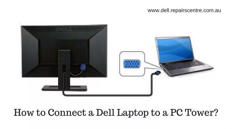 Подключение к ноутбуку без монитора How to Connect a Dell Laptop to a PC Tower? Laptop repair, Pc tower, Dell laptop