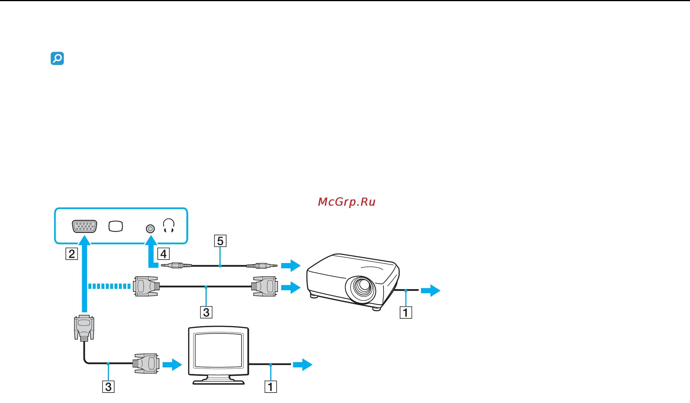 Подключение к проектору через телефон Sony VAIO VPCF24Q1E 81/173 Подсоединение внешнего монитора