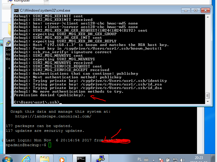 Подключение к серверу через ssh linux - SSH не может получить доступ к серверу через cmd - PowerUser