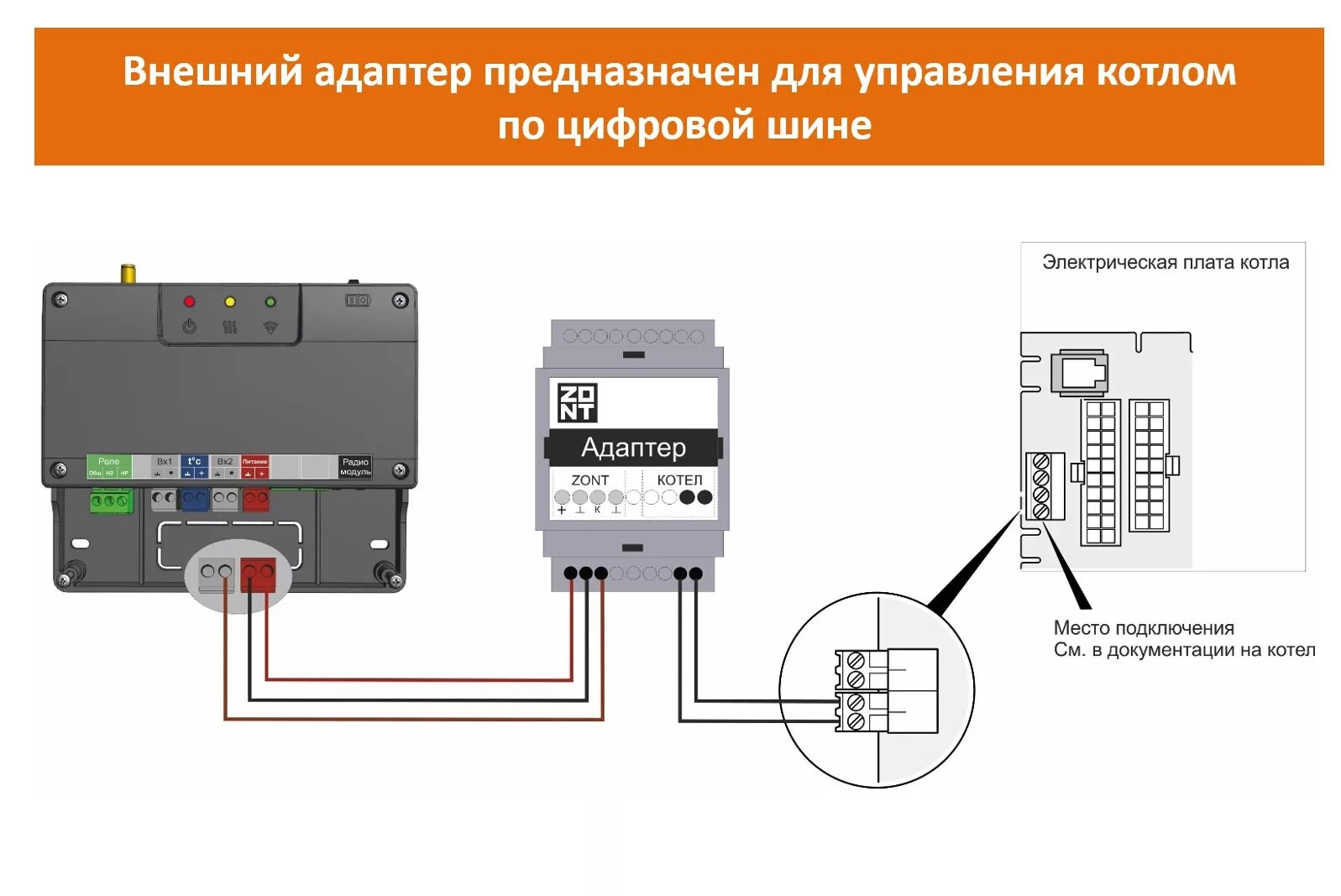 Подключение к шине котла Термостат для котла ZONT SMART 2.0 - купить за 15 950 ₽ Теплый Пол Маркет