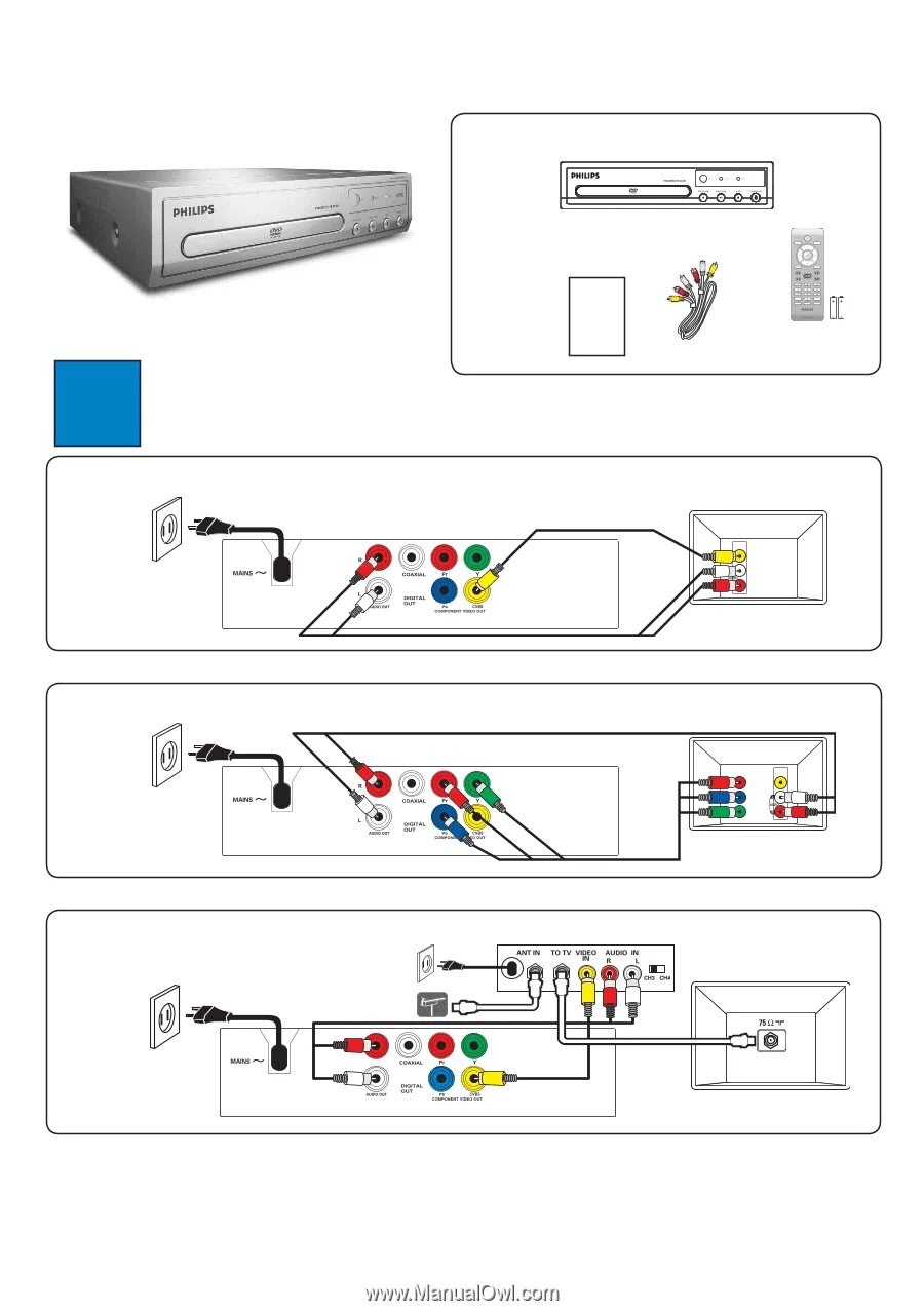 Подключение к телевизору филипс Philips DVP1013 Quick start guide