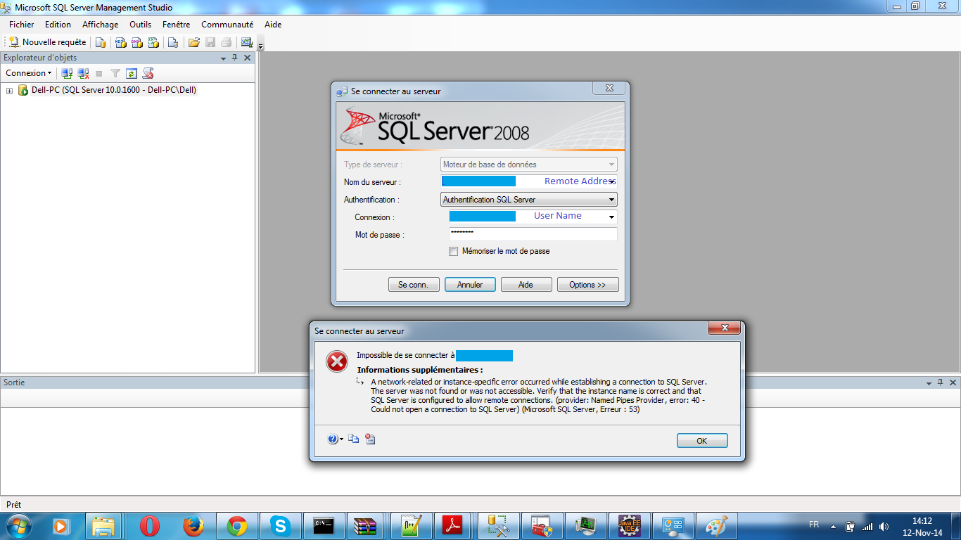 Подключение к удаленному серверу sql Fail to connect to a remote SQL server with SQL Server 2008 Management Studio - 