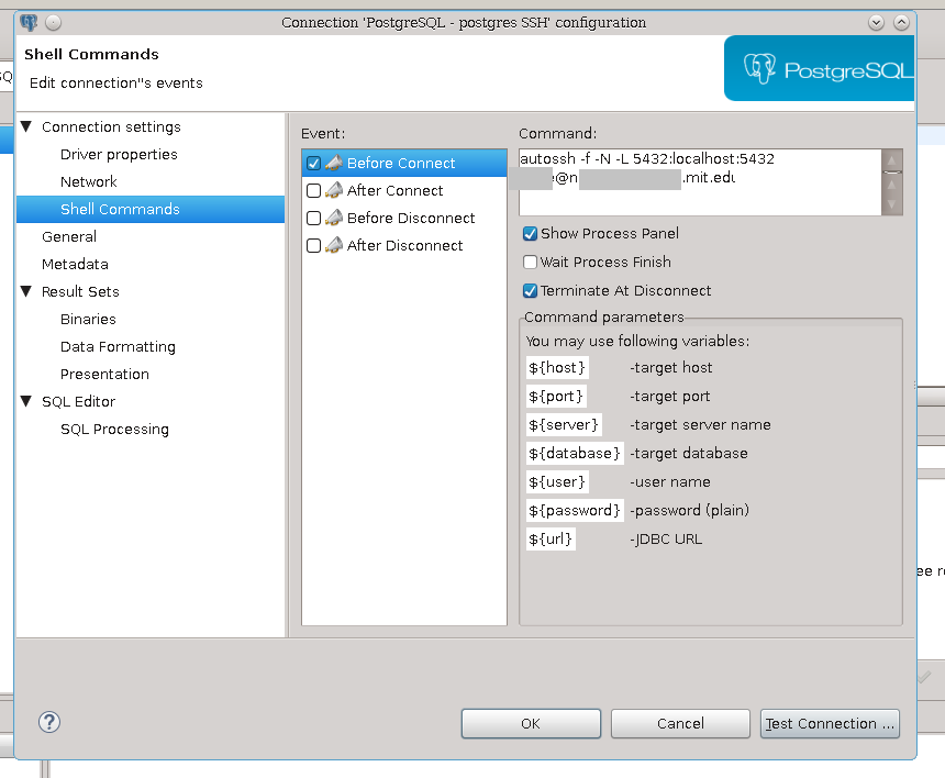 Подключение к удаленной базе postgresql DBeaver: connecting to a PostgreSQL database server through SSH: can't initializ