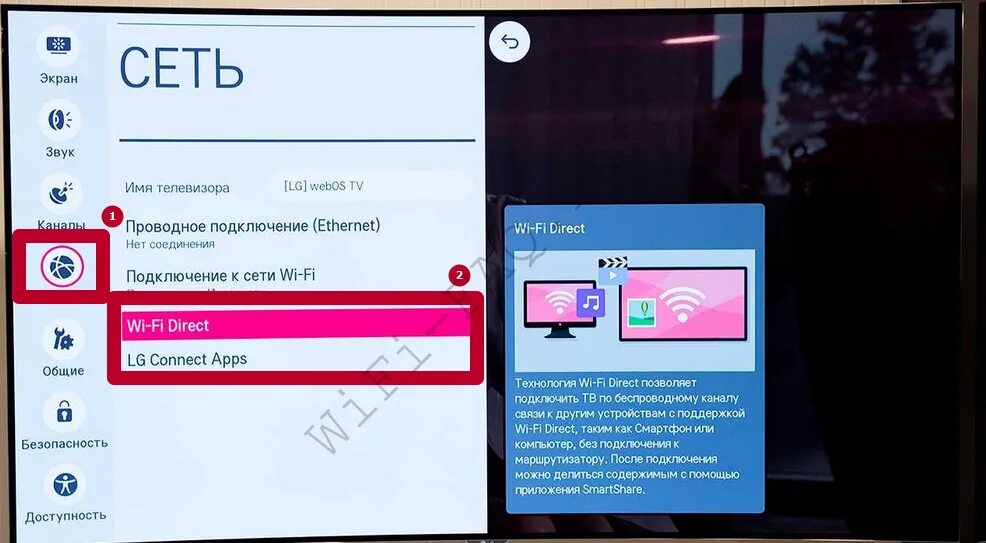 Подключение к wifi телевизора lg Телевизор лджи не подключается к вай