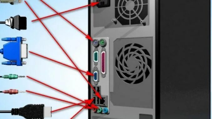 Подключение кабелей к системному блоку Пин на доске computer