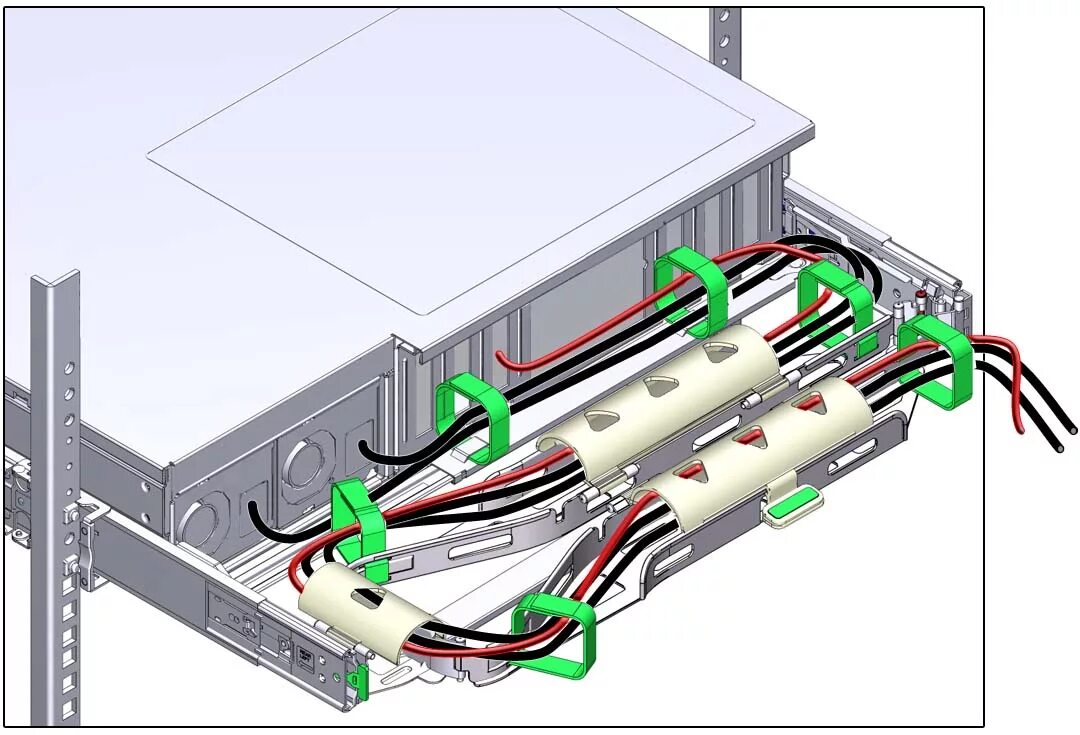 Подключение кабельной системы Secure Cables to the CMA - SPARC S7-2L Server Installation Guide