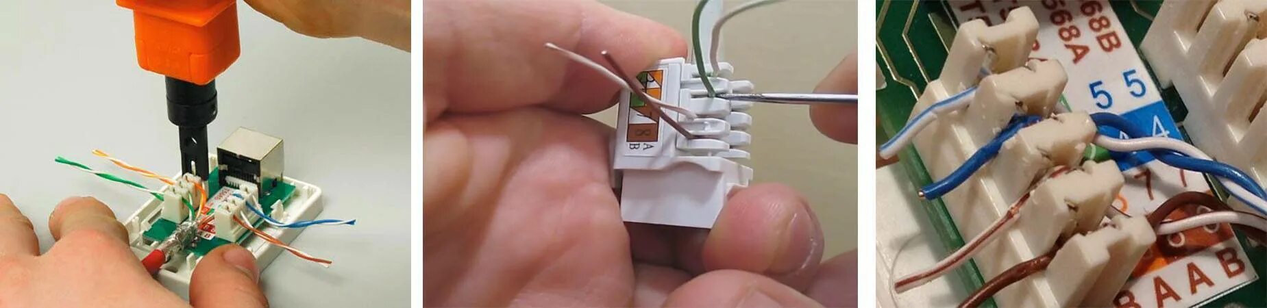 Подключение кабеля к розетке rj 45 Как подключить интернет розетку? (Пошаговое подключение)