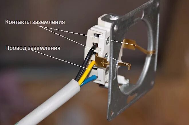 Подключение кабеля к розетке с заземлением Как подключить розетку? - Штепсель и батарейка