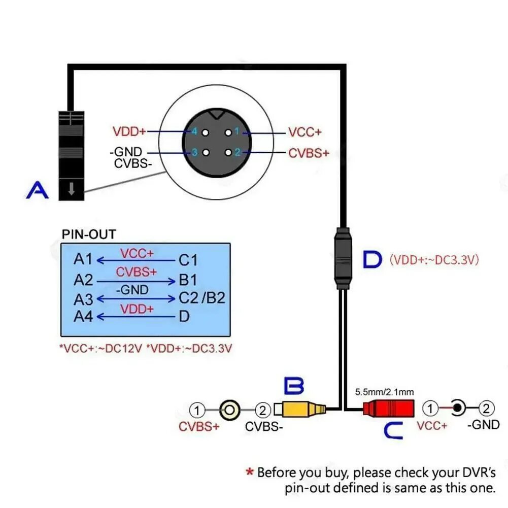 Подключение камеры 4 pin 4-контактный 23-дюймовый штекер-гнездо CVBS, проводной жгут, HD монитор, автомоб