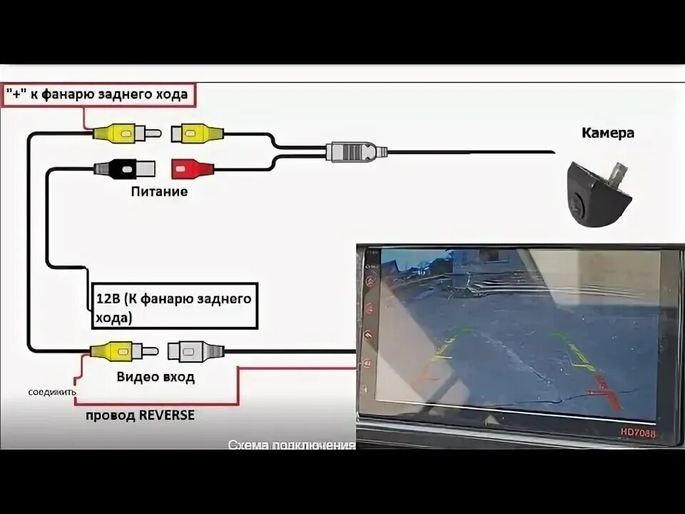 Подключение камеры 70mai Podofo hd 7088 подключение камеры на toyota caldina/ rear view camera connection