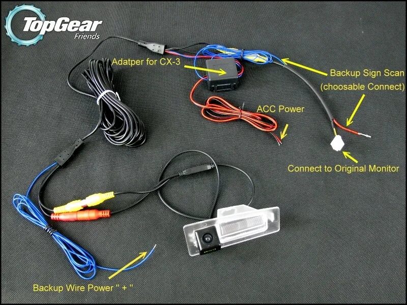 Подключение камеры cx 5 Car Camera Connect to Original Factory Screen / Monitor For Mazda CX3 CX-3 CX 3 