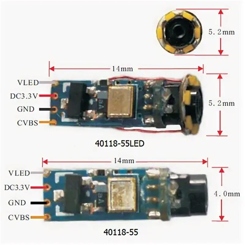 Подключение камеры эндоскопа Medical endoscope camera module, 1/18" CMOS, 4mm wide