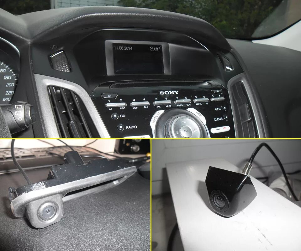 Подключение камеры форд фокус 3 ДВЕ камеры на ШТАТНЫЙ экран РП7 - Ford Focus III Hatchback, 1,6 л, 2012 года эле