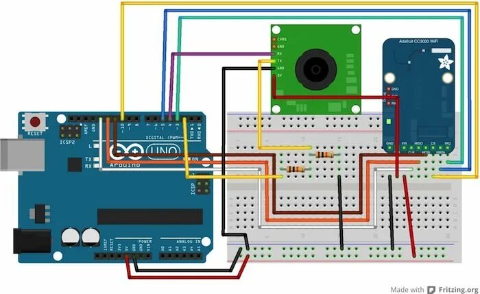 Подключение камеры к ардуино Wireless Camera with Arduino and the CC3000 WiFi chip - Open Home Automation Wir