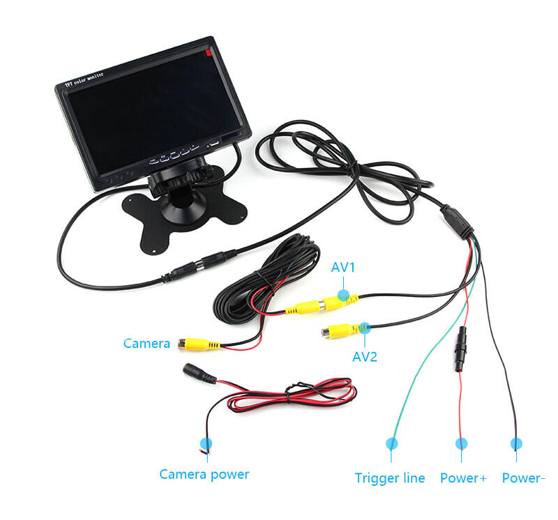 Подключение камеры к монитору автомобиля 7" HD Автомобильный монитор Tft Lcd цветной дисплей автомобильный монитор заднег