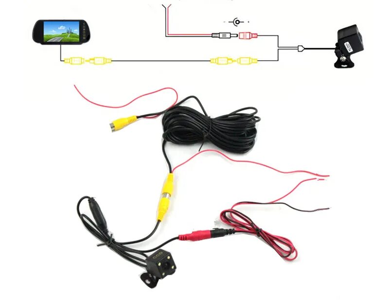 Подключение камеры к зеркалу quality 7" LED Color Screen 7 inch Car Rearview Mirror Monitor connect to backup