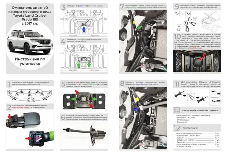 Подключение камеры прадо 150 Омыватель передней камеры для Toyota Land Cruiser Prado 150 2017- 2023 (3520), о