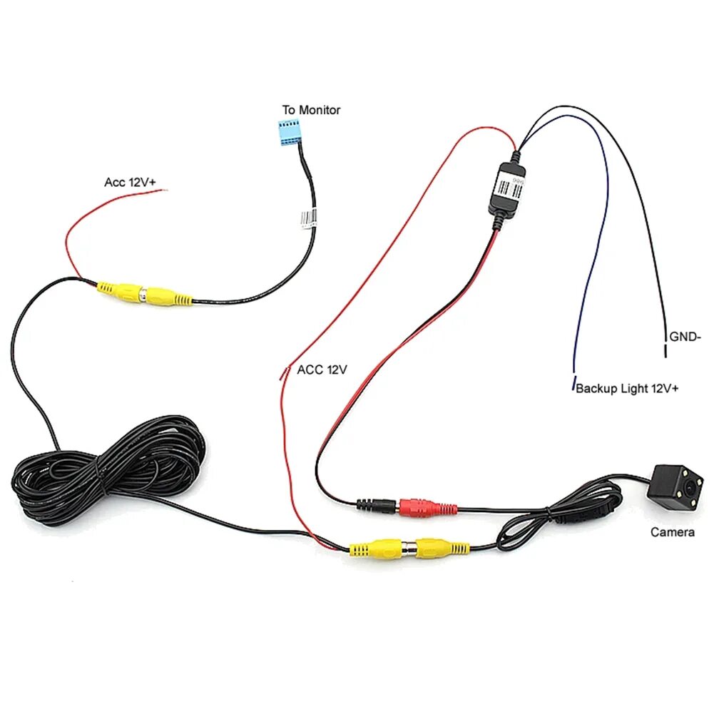 Подключение камеры с управлением Автомобильная камера заднего вида, видеокамера заднего вида с разъемом RCA, кабе