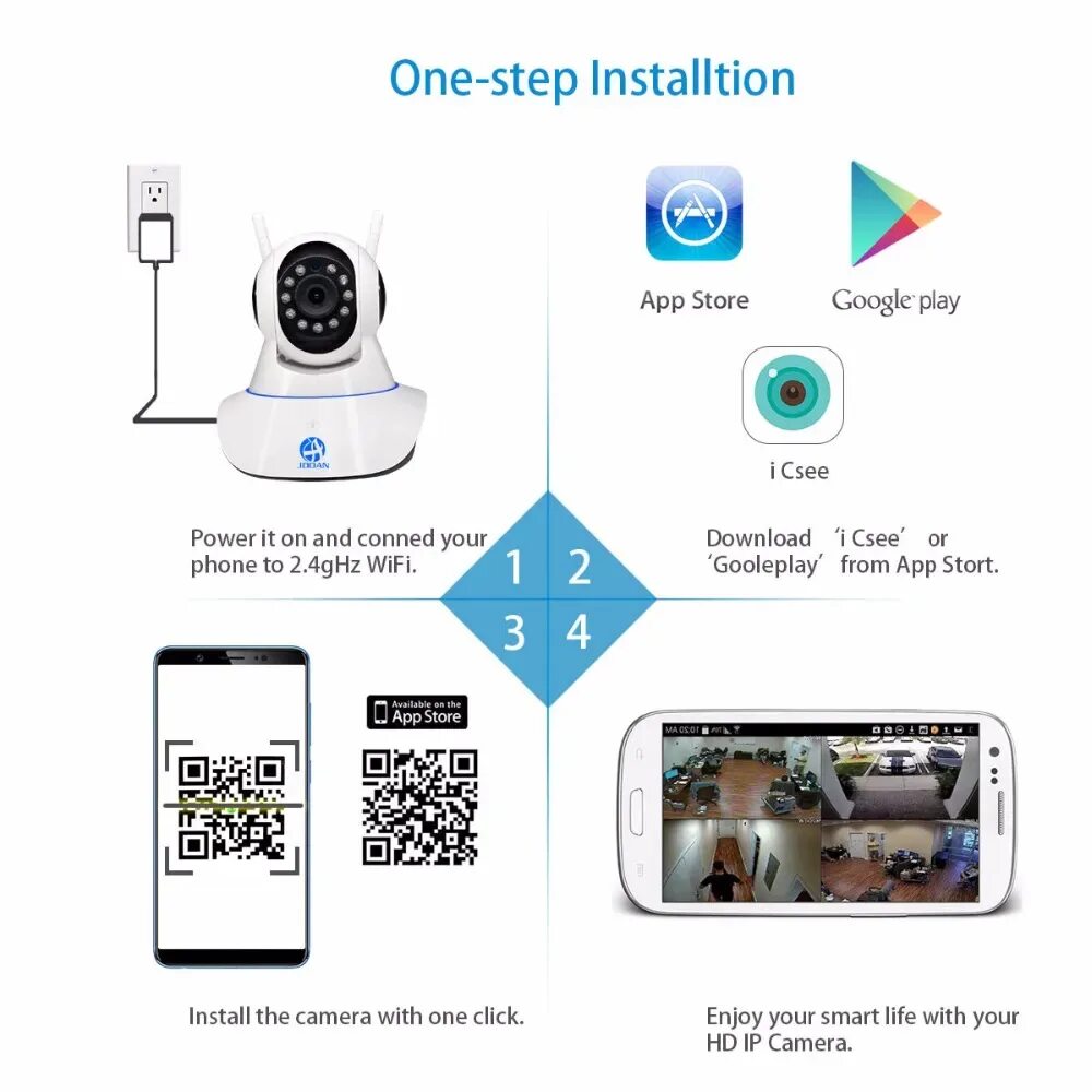 Подключение камеры smart camera New JOOAN Ip Camera Wifi Security Camera Baby Monitor 1MP Cctv Ip Wifi Mini Kame