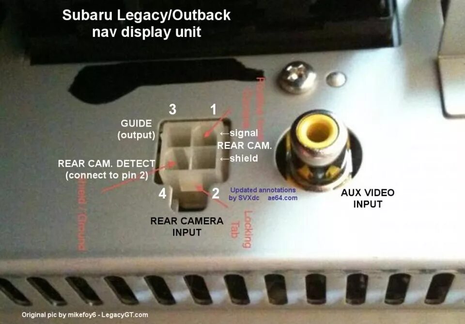 Подключение камеры субару Камера заднего хода - Subaru Outback (BP), 3 л, 2005 года аксессуары DRIVE2