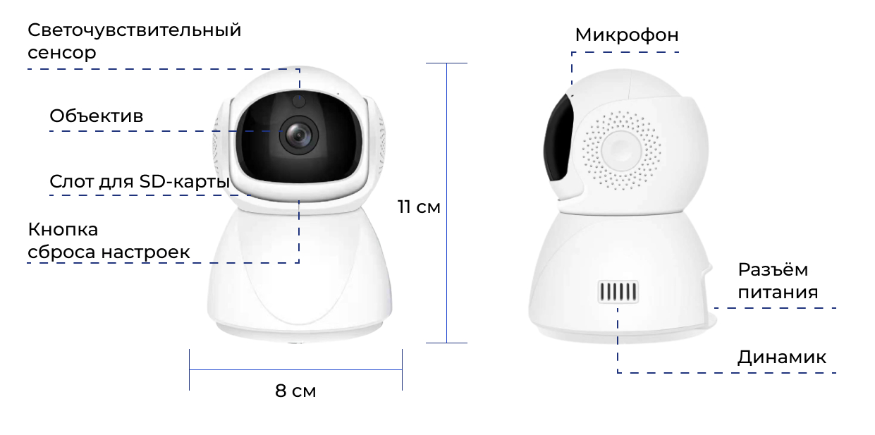 Подключение камеры v380 Умная IP камера видеонаблюдения WI-FI, поворотная за 1728 ₽ купить в интернет-ма