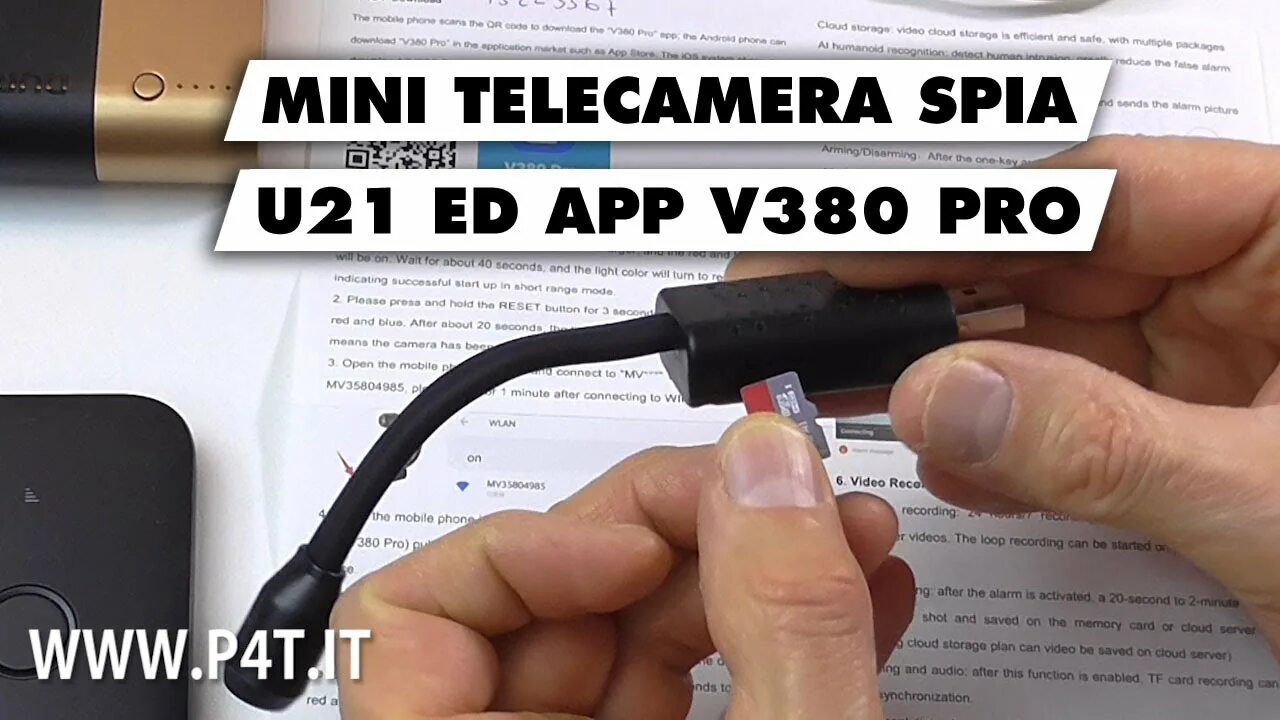 Подключение камеры v380 pro к телефону Mini Camera spia U21 e app V380 Pro - YouTube