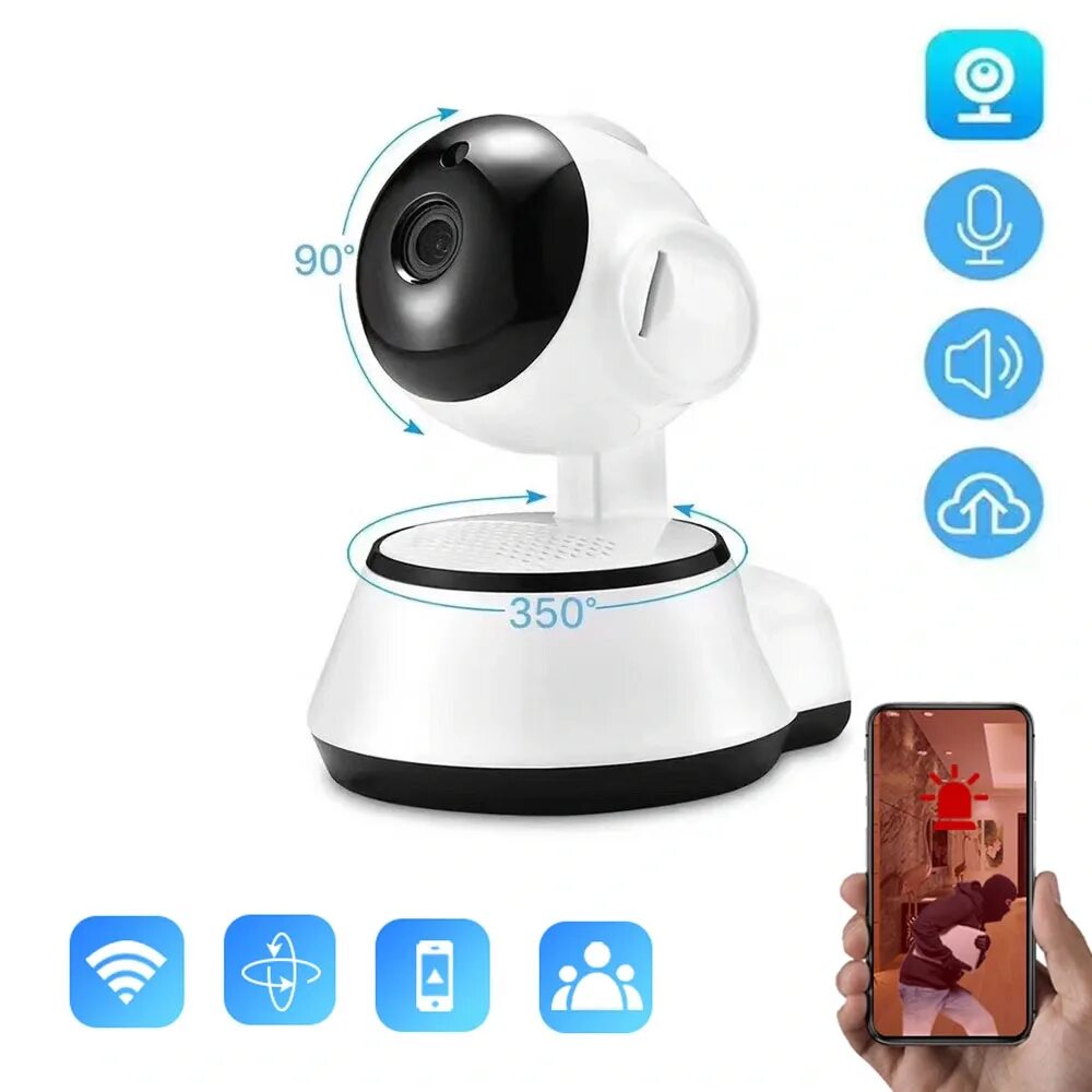 Подключение камеры v380 pro wifi Ebay горячая продажа Wireless WiFi камеры безопасности V380 PRO 720p IP 2 Пути А