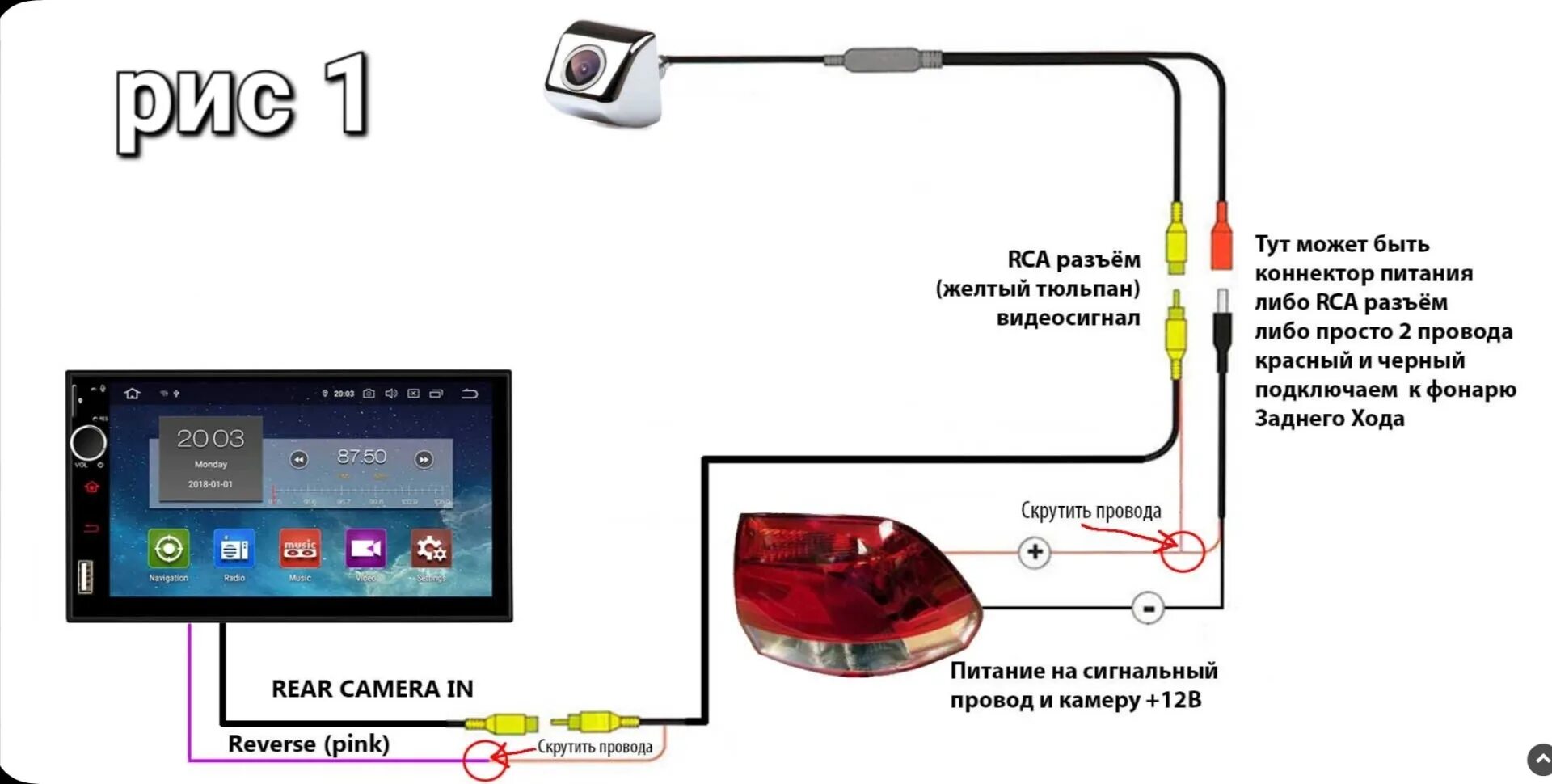 Подключение камеры заднего вида к автомагнитоле андроид Камера заднего вида, нужен совет . - Volkswagen Passat B7, 2 л, 2012 года электр