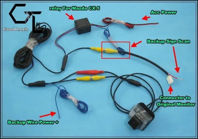 Подключение камеры заднего вида мазда сх5 2015 Автомобильная камера заднего вида подключение оригинальный экран для Mazda CX5 C