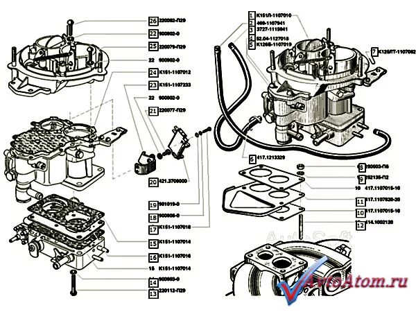 Карбюратор к151д - ГАЗ Газель, 2,3 л, 2007 года своими руками DRIVE2