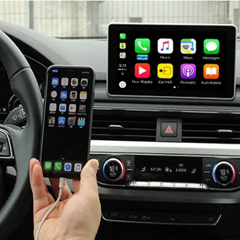 Подключение карплей без провода apple carplay for audi A4 3GMMI A4 all road Q5 rs4 3GMMI+ audi carplay bluetooth