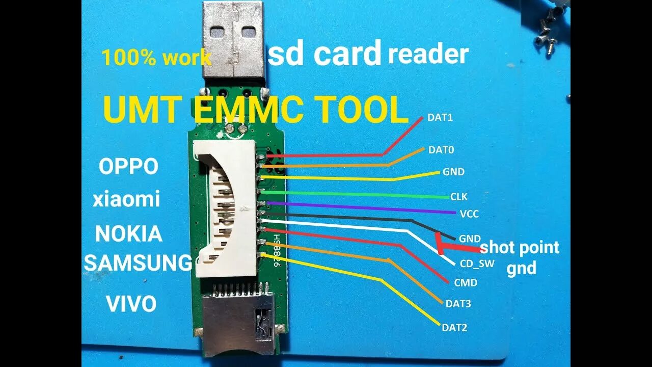 Подключение картридера к телефону UMT EMMC ISP TOOL V.01 100% work sd card reader / HOW TO USE UMT EMMC ISP TOOL V