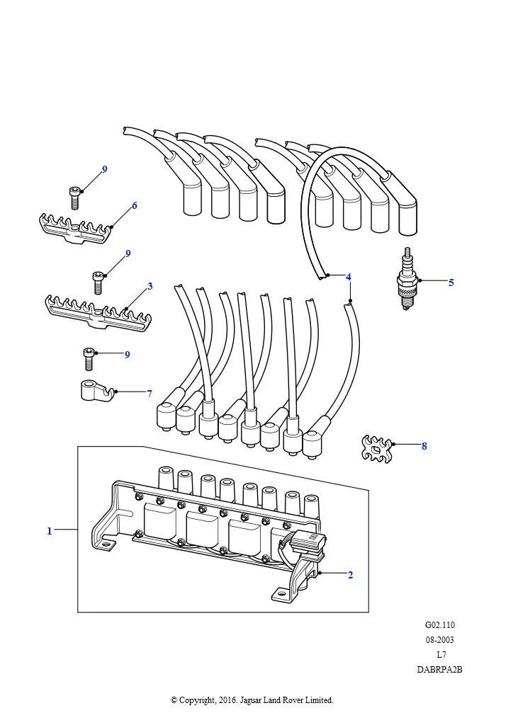 Подключение катушек зажигания рендж ровер p38 Катушка зажигания с выводами (4,6 л V8 EFI L/R бензин, 4,0 л V8 L/R EFI бензин) 